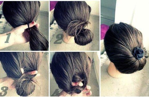 Einfache DIY-Frisuren. Schritt für Schritt Fotos