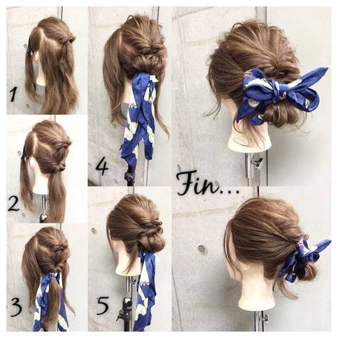 Romantische Frisuren mit Schals und Bändern
