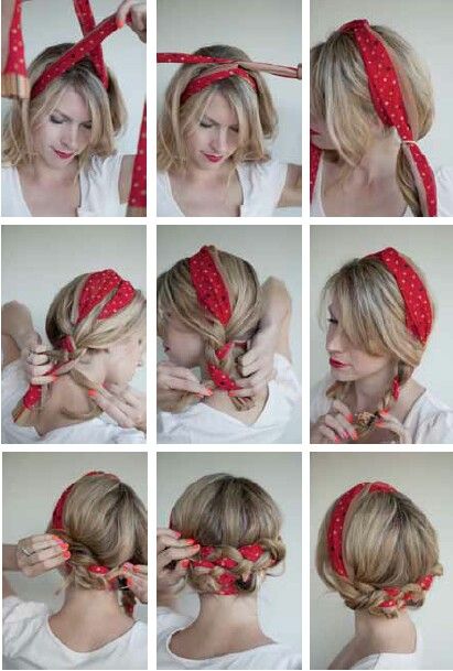 Romantische Frisuren mit Schals und Bändern
