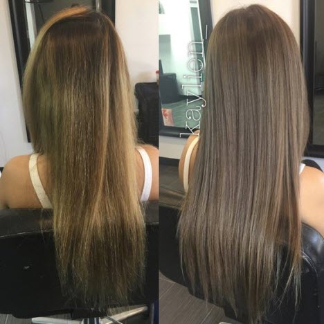 Bronzage des cheveux : photos avant et après