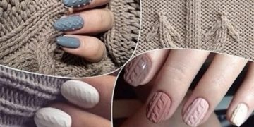 Knitted manicure in nude shades: photo 2019-2020